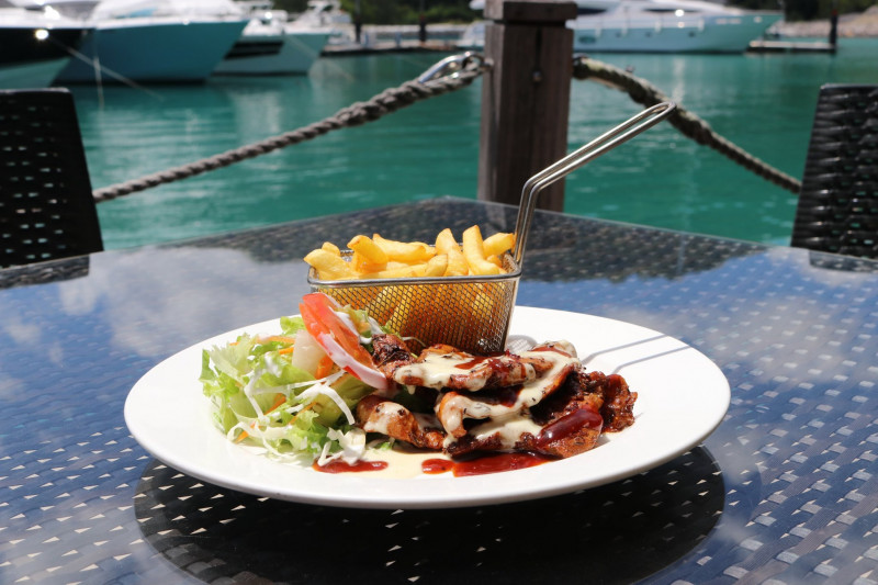 Grill dishes at The Boardwalk Bar and Grill Seychelles