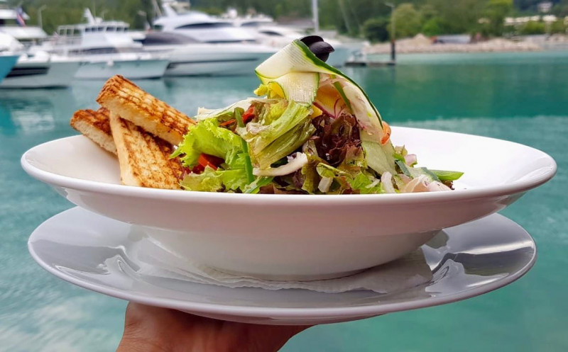 Salad and light food at The Boardwalk Seychelles